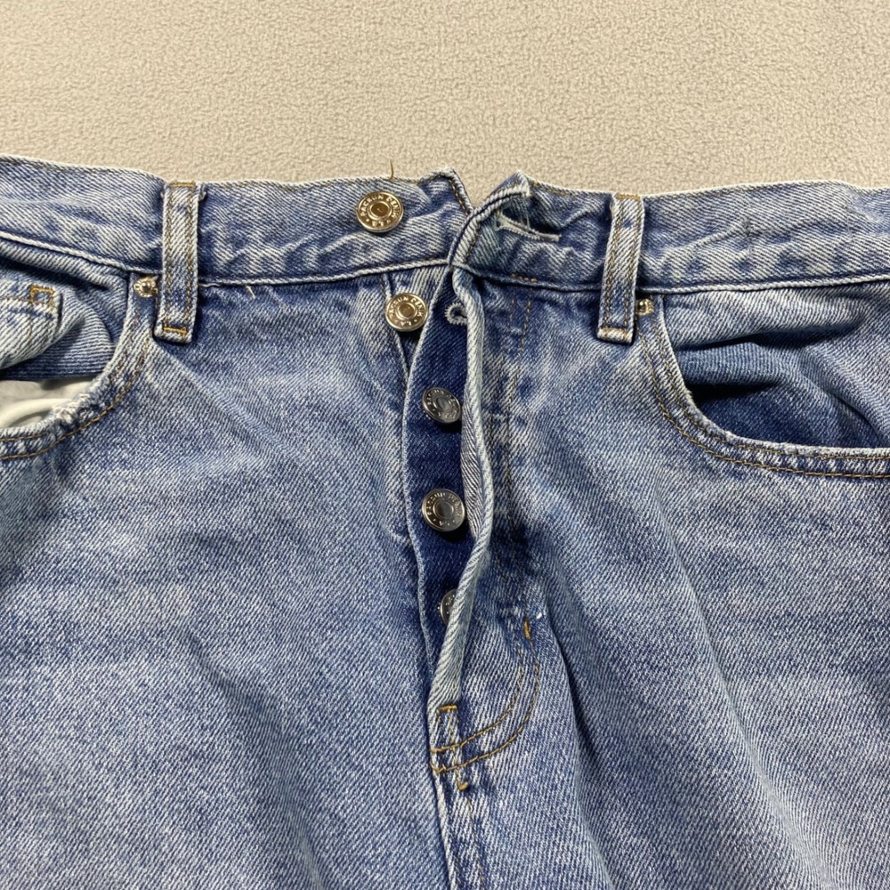 PacSun Women's 28 Blue High Rise Straight Dad Jeans Distressed Non-Stretch - Picture 4 of 10
